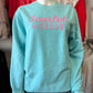 Scarlet and Green Mint Crewneck