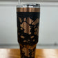 Black and Rose Gold Cow Print Tumbler