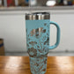 Turquoise Flower Tumbler