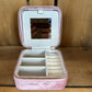 Small Travel Jewelry Case - Pink Velvet