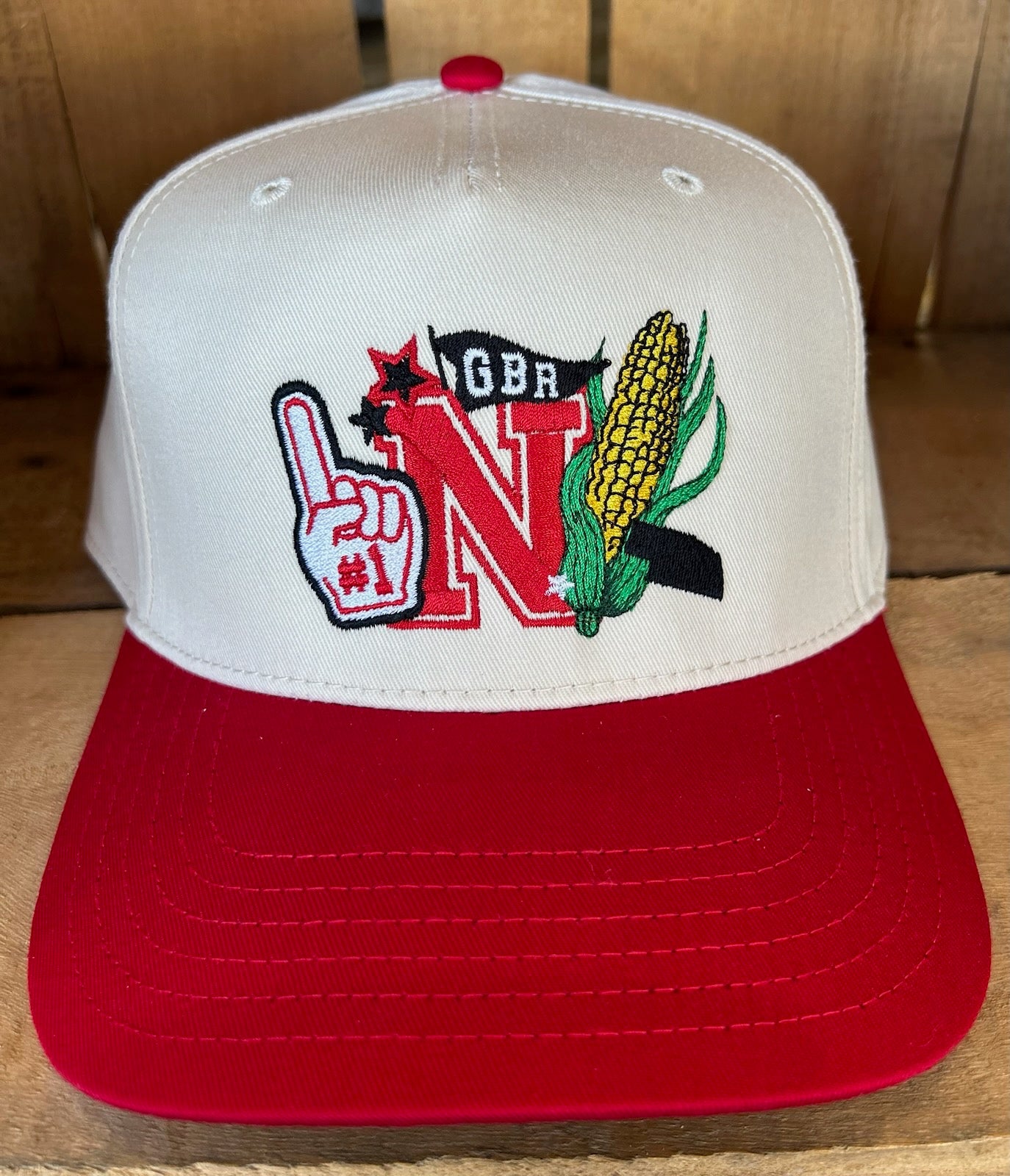 Nebraska Collage  Hat - Red/Stone