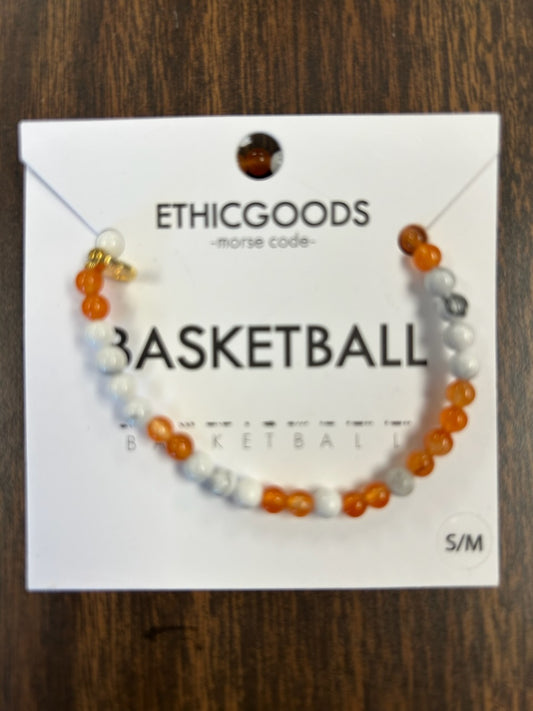 EthicGoods Morse Code Bracelet - Basketball