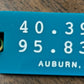 Auburn Teal Coordinates Keychain