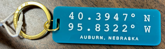 Auburn Teal Coordinates Keychain