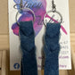 Blue Leather Earrings