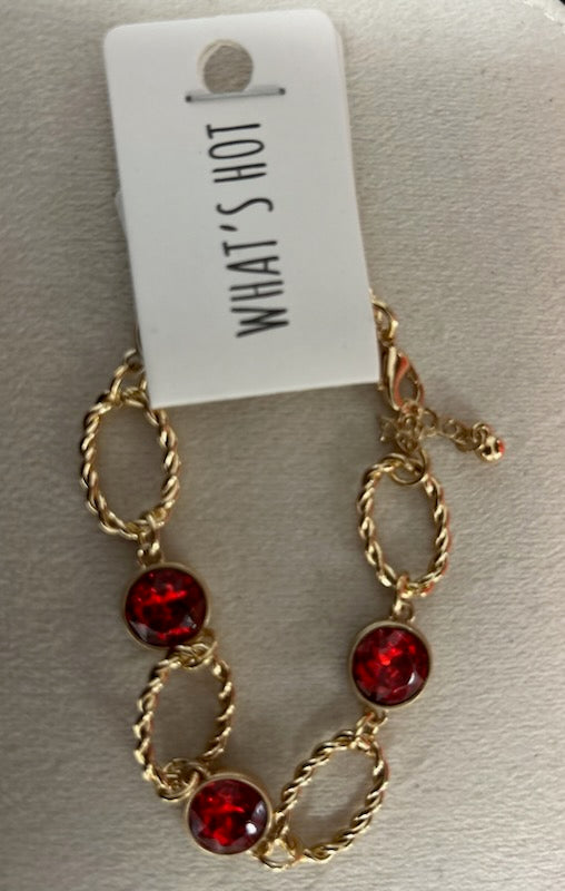 Red Jeweled Bracelet