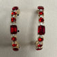 Red and Gold Jeweled Earrings