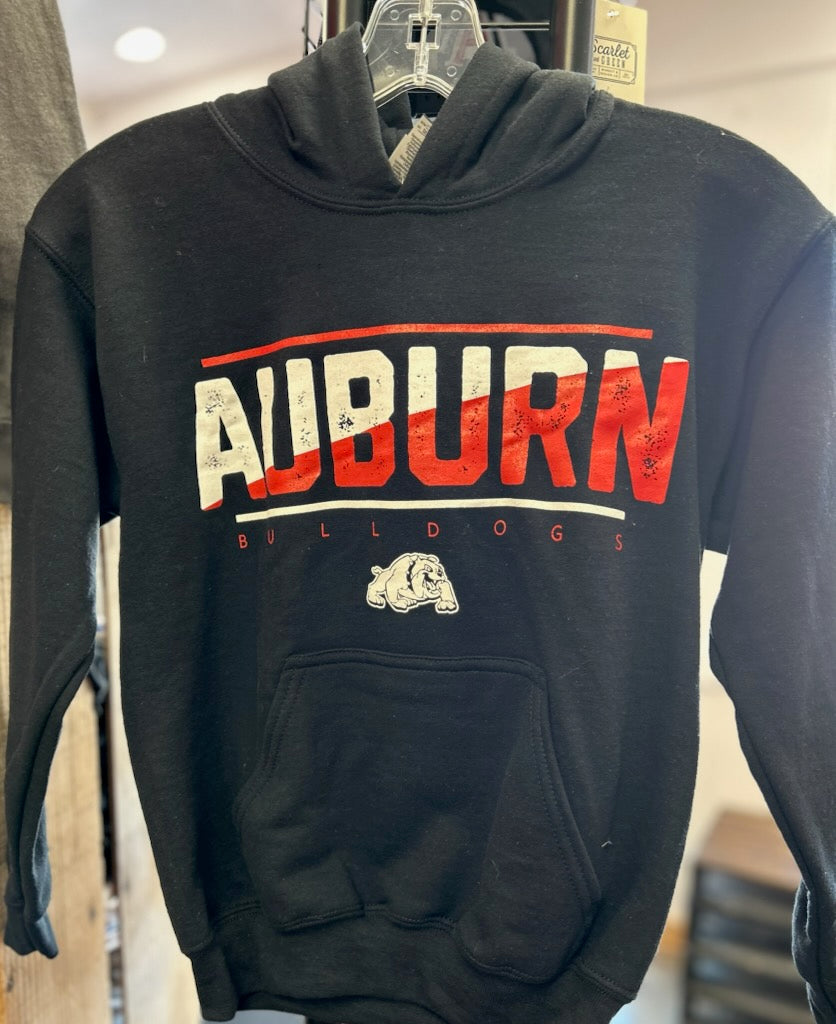 YOUTH Auburn Bulldogs Split Color Design - Gildan Unisex Hooded Sweatshirt