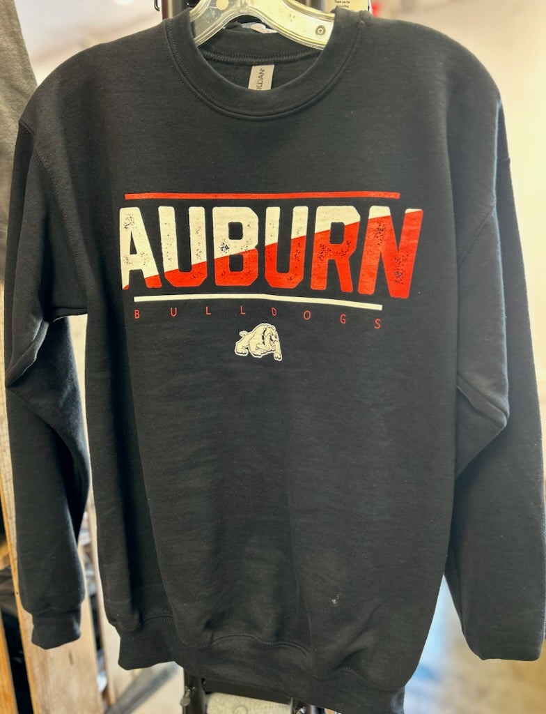 YOUTH Auburn Bulldogs Split Color Design - Gildan Unisex Crewneck Sweatshirt