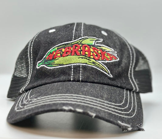 Nebraska Corn Cob Distressed Hat