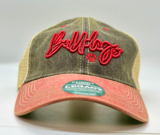 Bulldogs Script Outline 3D Puff Pigmented Unstructured Hat