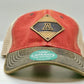 Auburn Leather Diamond Patch Unstructured Pigmented Hat