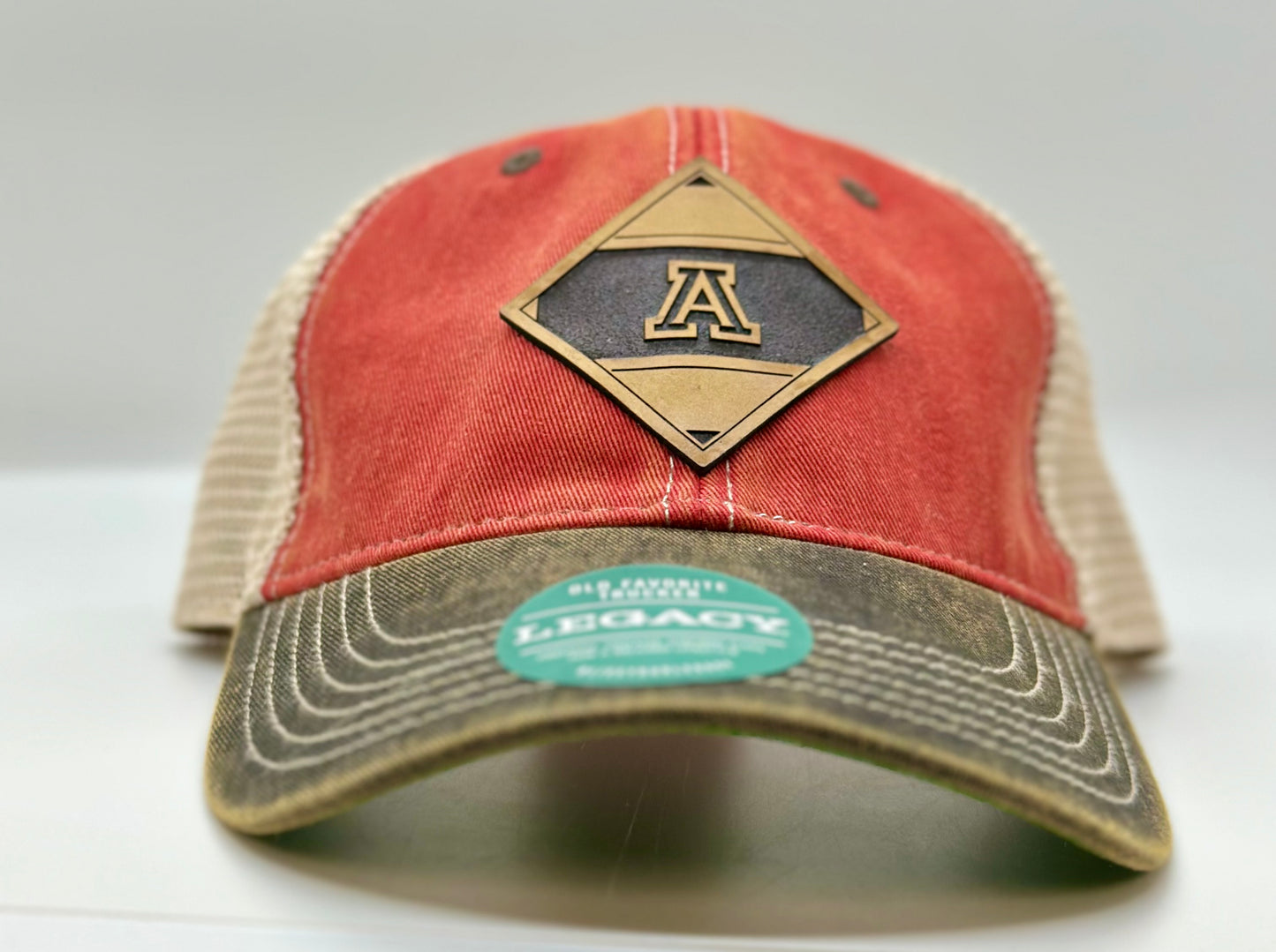 Auburn Leather Diamond Patch Unstructured Pigmented Hat