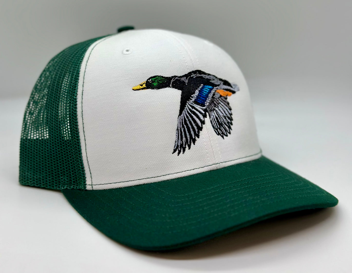 Flying Mallard Trucker Hat - White/Dark Green