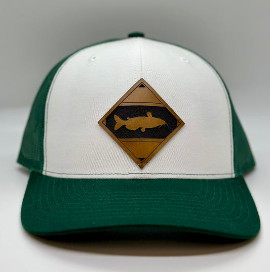 Diamond Catfish Leather Patch Trucker Hat