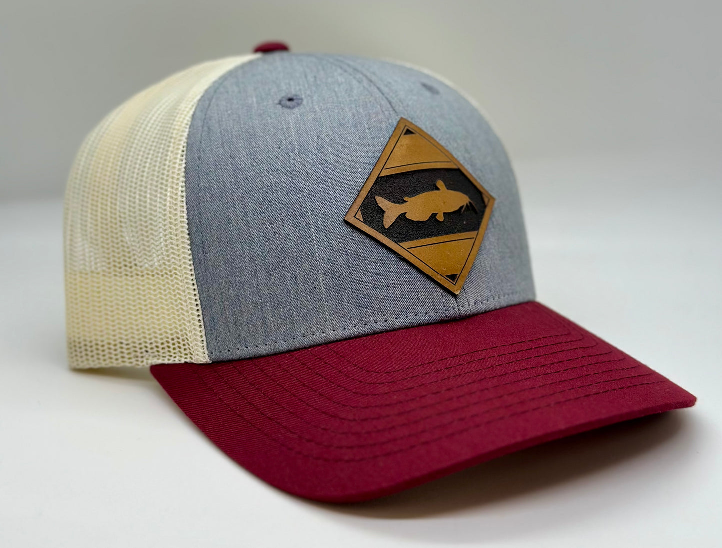 Diamond Catfish Leather Patch Low Profile Trucker Hat