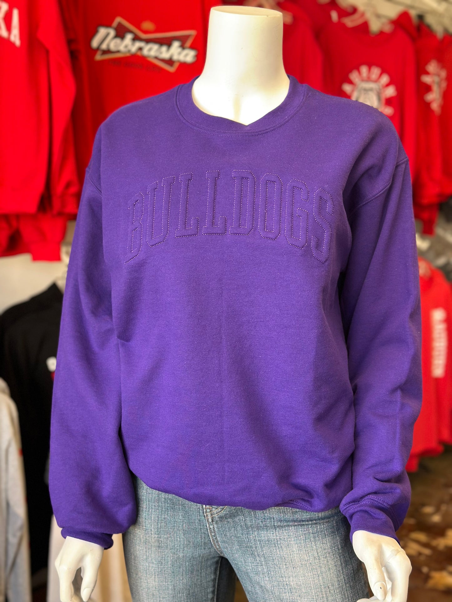 Bulldogs Faux Embossed - Gildan Unisex Crewneck Sweatshirt