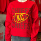 KC Chiefs - Tone on Tone with Golden Yellow Puff Ink - Gildan Unisex Crewneck Sweatshirt