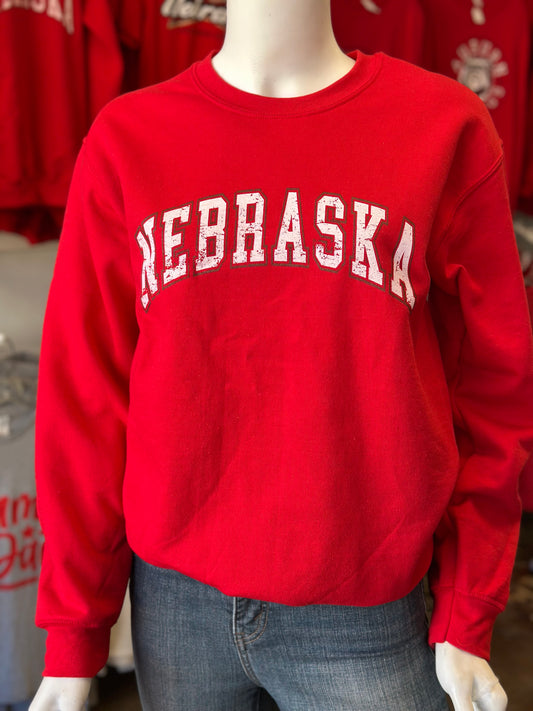 Nebraska Arched - Gildan Unisex Crewneck Sweatshirt