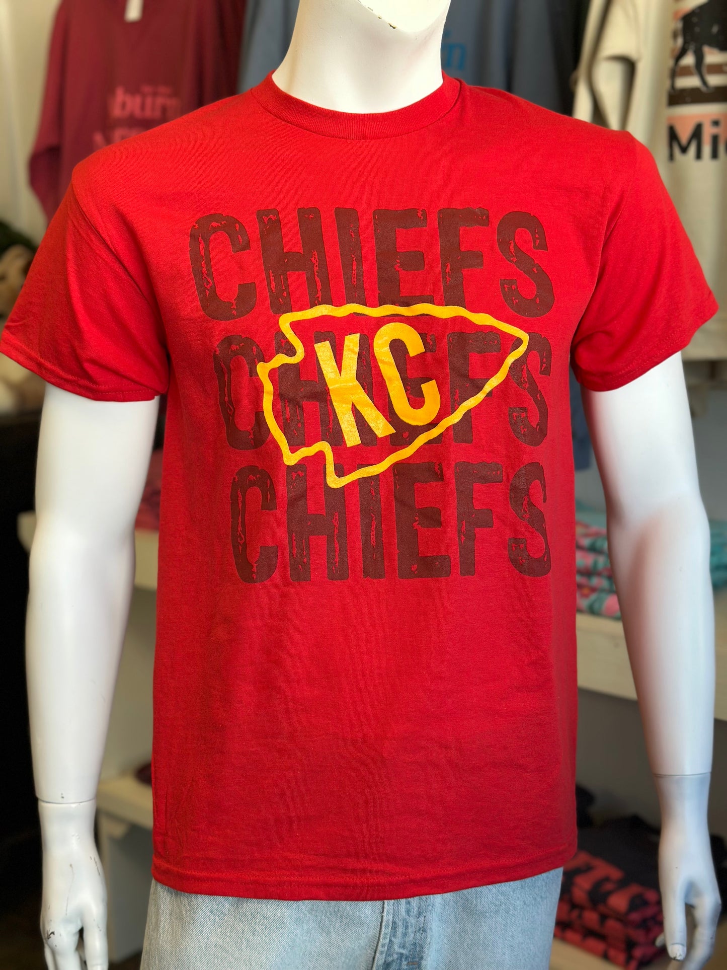 KC Chiefs - Tone on Tone with Golden Yellow Ink - Gildan Unisex Tee