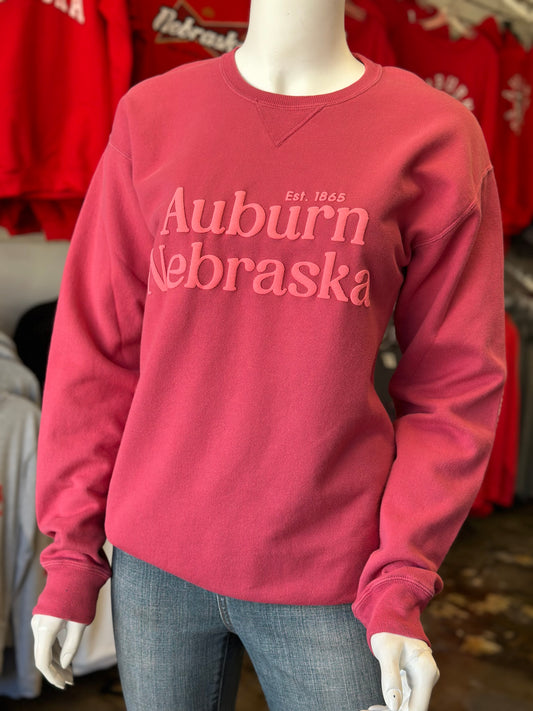 Auburn Nebraska Puff - Comfort Wash Unisex Crewneck