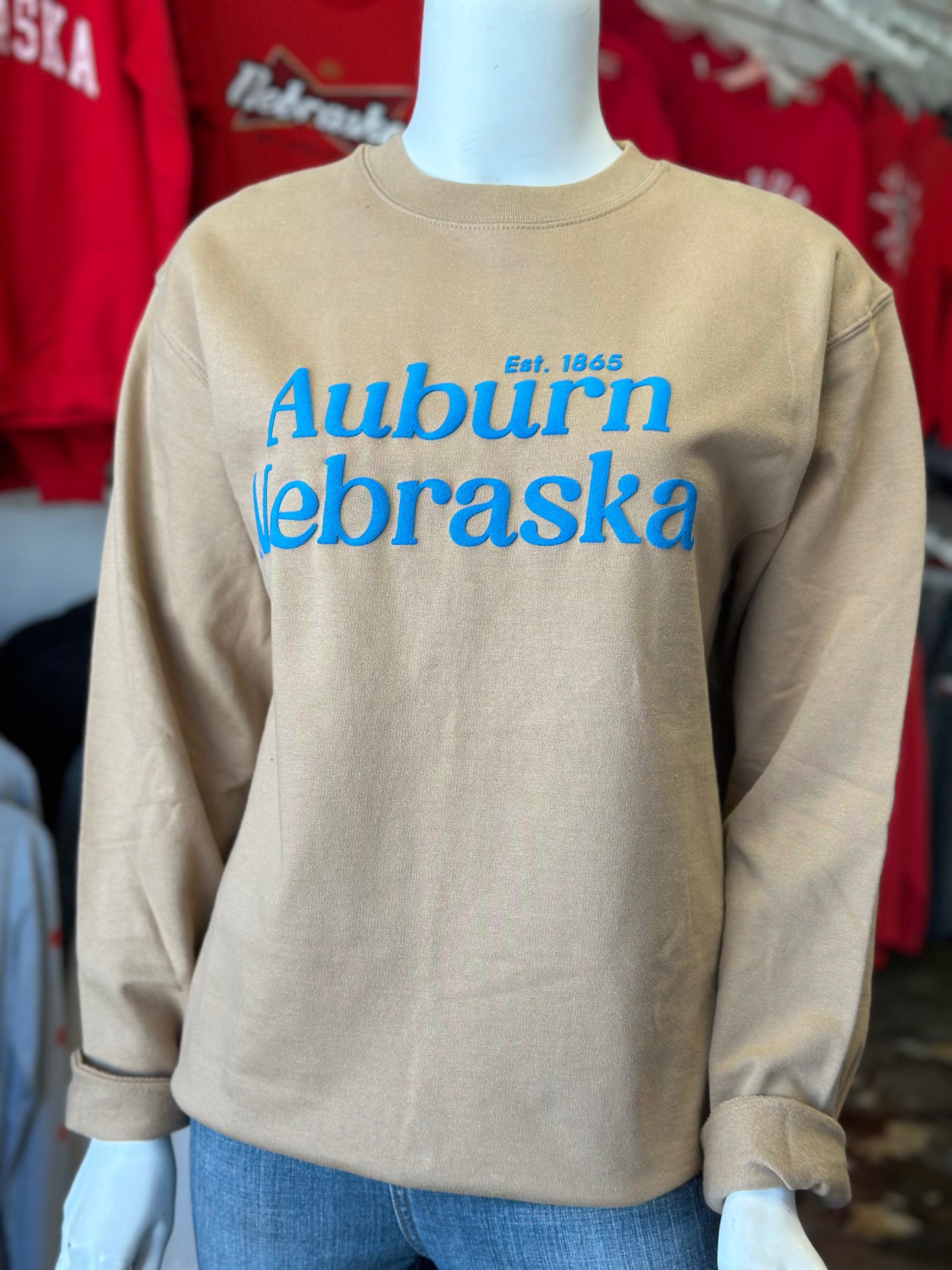 Auburn Nebraska Puff - Comfort Wash Unisex Crewneck