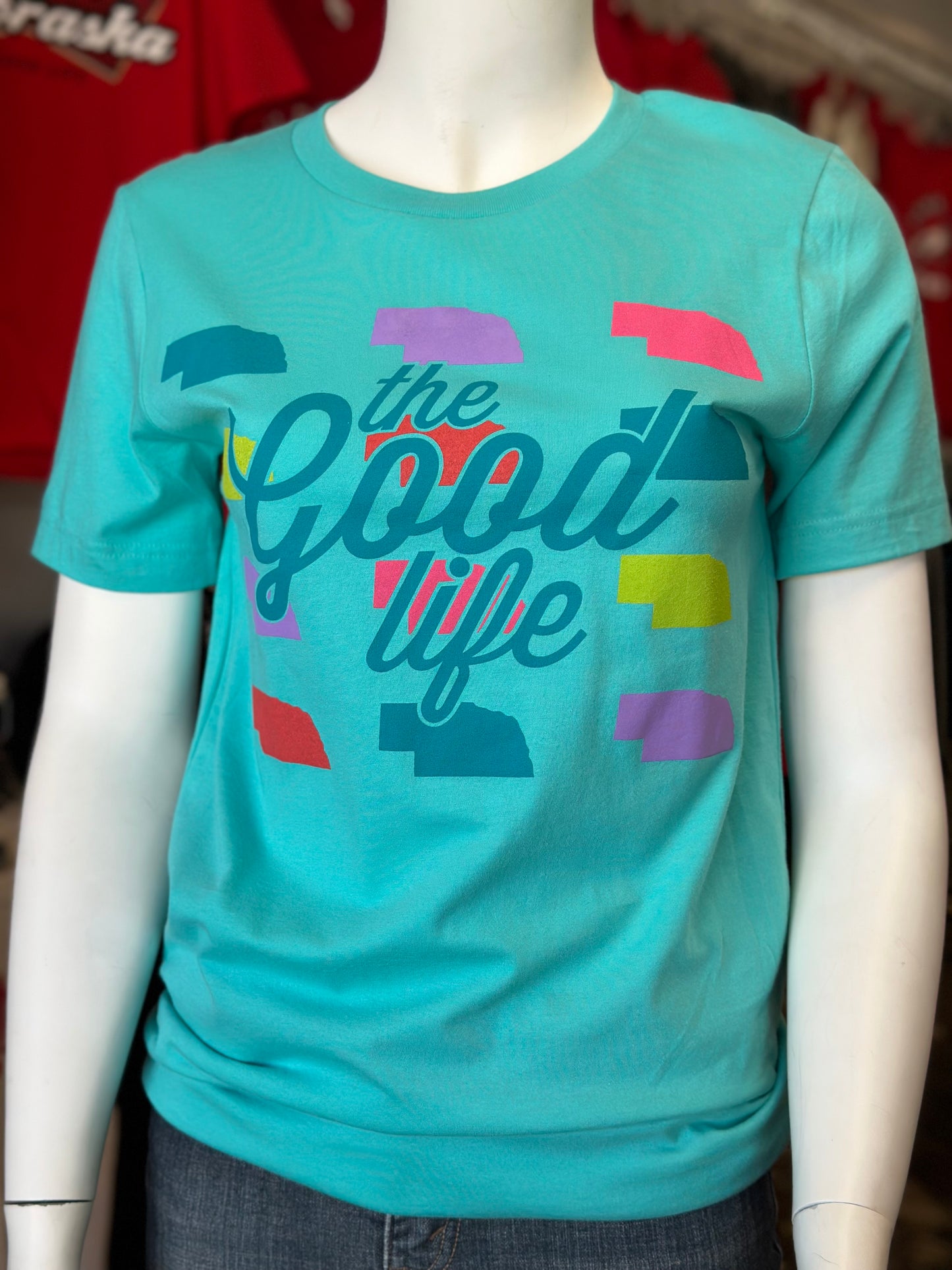 Colorful Nebraska Good Life - Bella + Canvas Unisex Tee