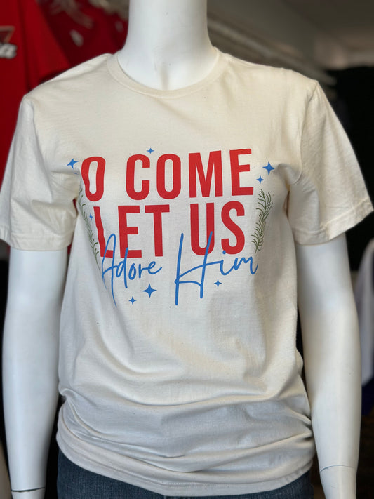 O Come Let Us Adore Him - Bella + Canvas Unisex Tee