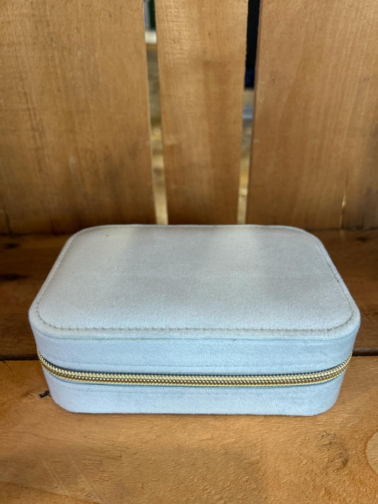 Large Travel Jewelry Case - Light Blue