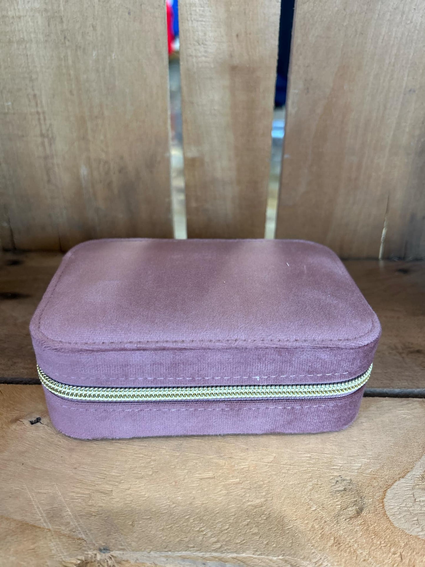 Large Travel Jewelry Case - Pink Velvet