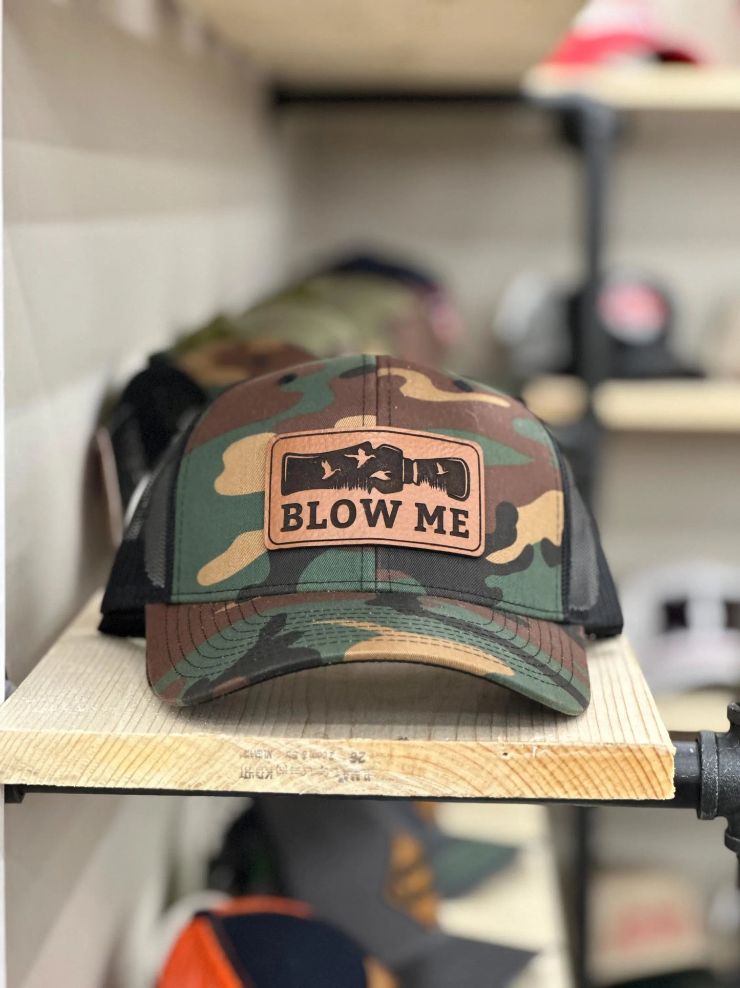 Blow Me Duck Hunting Camo Trucker Hat